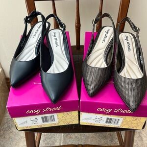 2 Pair Easy Street Faye kitten heels